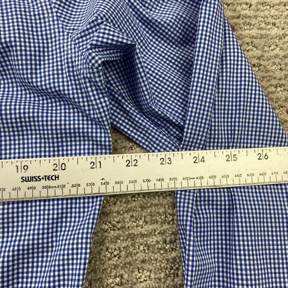 J. Crew Thompson Button Down Shirt Men Medium M 15-15.5 Blue White Checkered - Picture 7 of 8